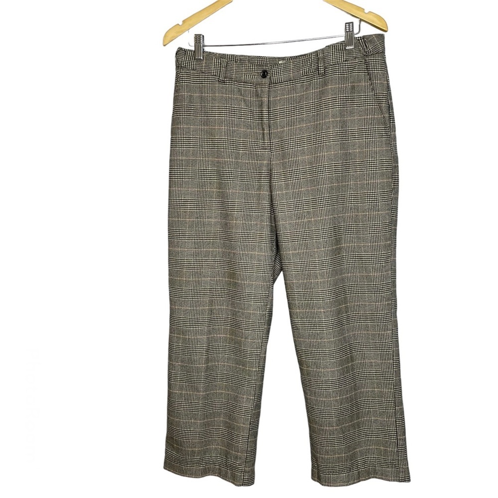 LL BEAN Classic Fit Plaid Cropped Pants Lined